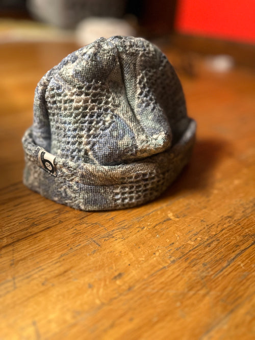 Blue textured beanie 1