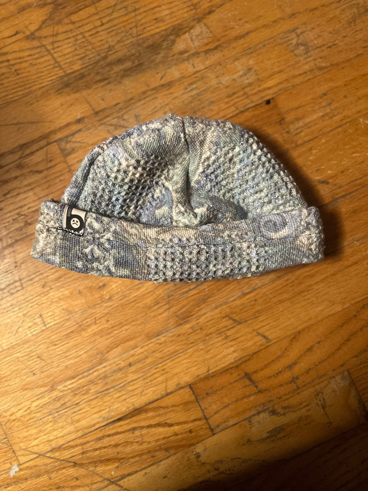 Blue textured beanie 1